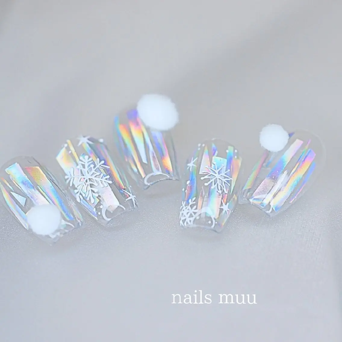 ネイル シンプルネイル 冬ネイル クリスマス nails muu まゆのネイルデザイン