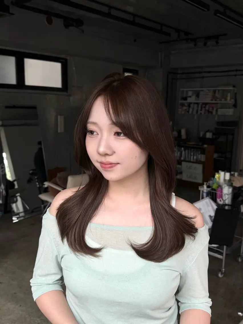 ロング カラー ヘアカラー 縮毛矯正/ 透明感カラー/真菜のヘアスタイル