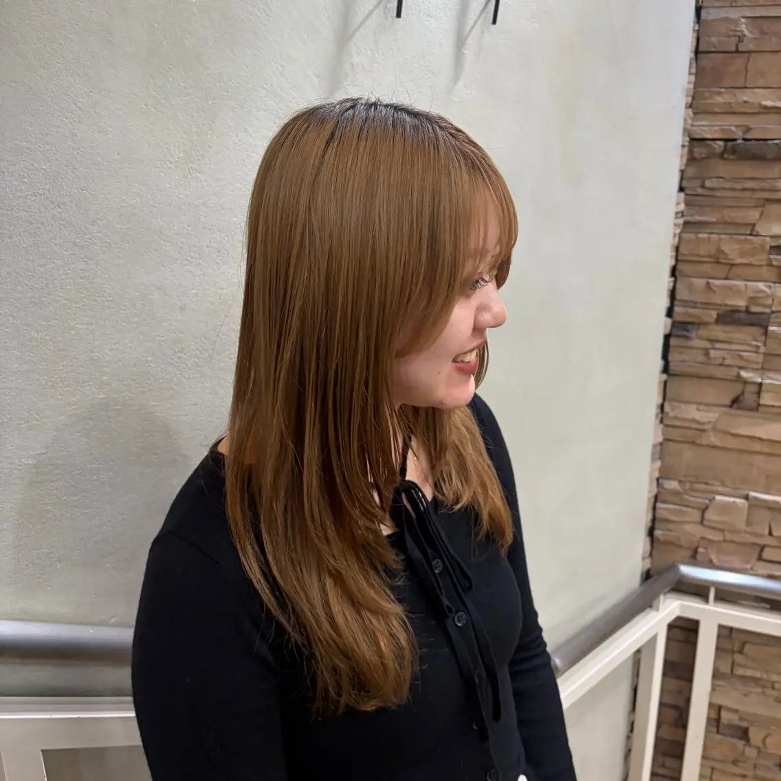 ロング くびれヘア レイヤーカット トリートメント カット ヘアカラー 💛天満/髪質改善/ LUNA💛のヘアスタイル