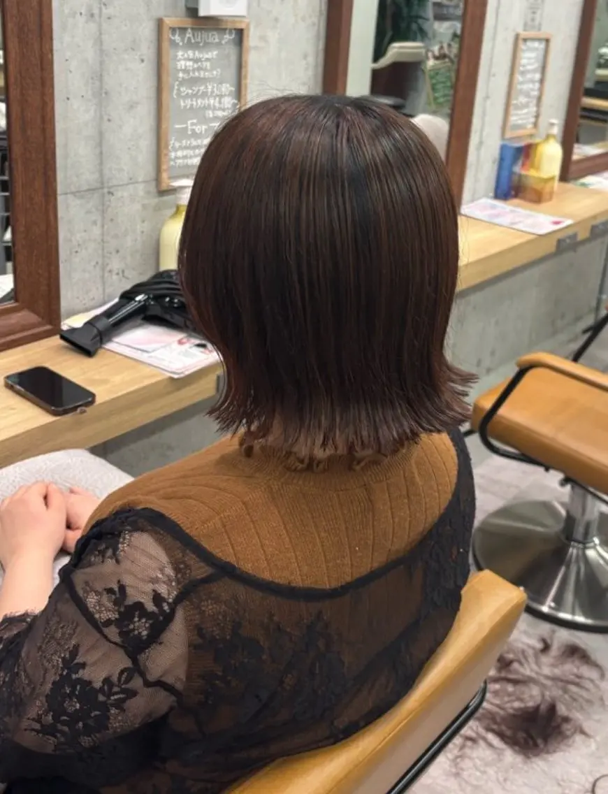 ミディアム ボブ mai/天神美容室 【丸みショート】のヘアスタイル