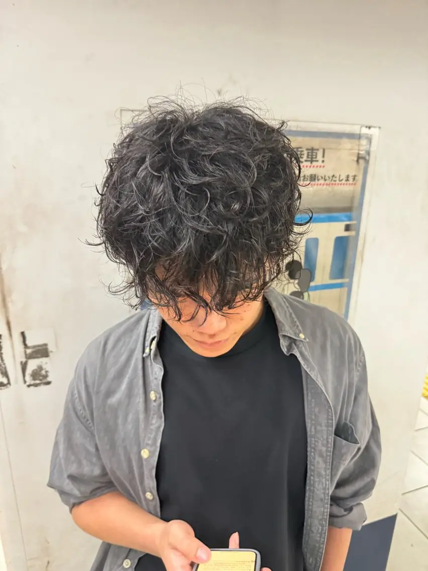 メンズカット➕パーマ🌀　（スパイラル、ツイスパ、プードルなど、しっかり動きをつけたい方！）　ミニモ学割✨の写真