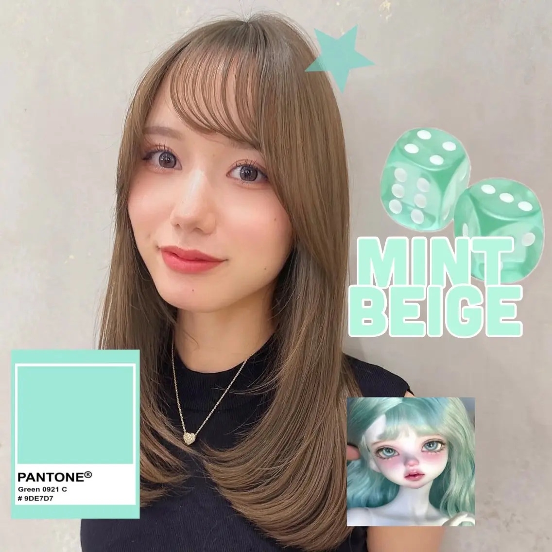 ロング カラー ベージュカラー ブリーチ 透明感カラー ダブルカラー ミント ヘアカラー 艶髪/ブリーチなし 透明感カラー/たくまのヘアスタイル