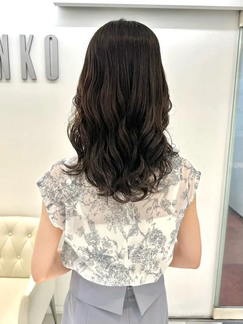 ミディアム パーマ ミディアムパーマ カット パーマ トリートメント デジタルパーマ 🌀ボブ　萩原　龍のヘアスタイル