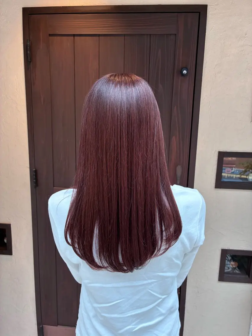 ロング カラー ブラウンカラー レッドカラー レッドブラウン ヘアカラー トリートメント 若林 美帆のヘアスタイル
