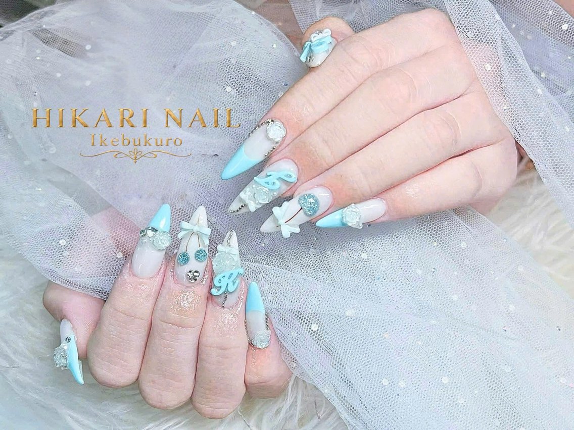 ネイル チークネイル 長さ出し フレンチネイル ガーリー ハロウィン ハンドネイル HikariNail Ikebukuroのネイルデザイン