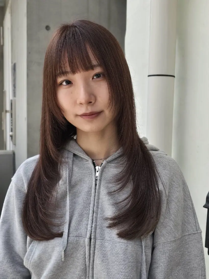 ロング カラー ブラウンカラー マロンブラウン レイヤーカット カット ヘアカラー トリートメント 透明感🫧艶カラー✨ レイヤー✂渡辺祐輔のヘアスタイル