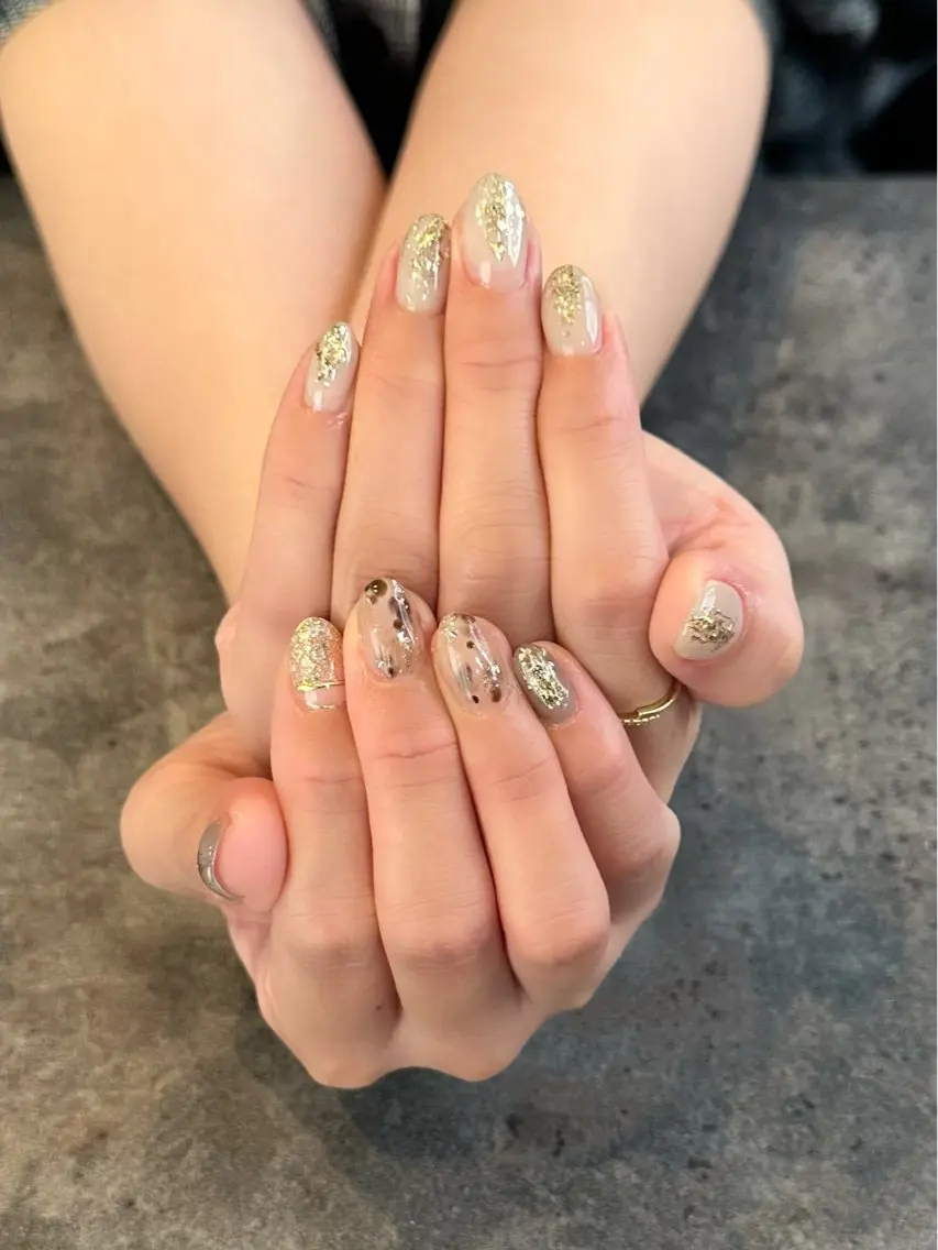 ネイル フラワーネイル 大理石ネイル(マーブル) ニュアンスネイル シンプルネイル 夏ネイル nail salon amanoのネイルデザイン