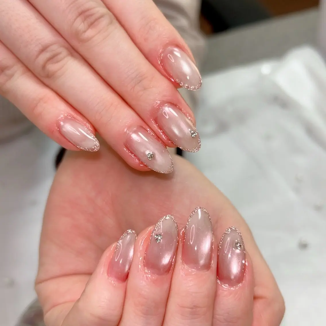 ネイル アートネイル フレンチネイル ジェルネイル グラデーション マグネットネイル ハンドネイル Cute Tips nailのネイルデザイン