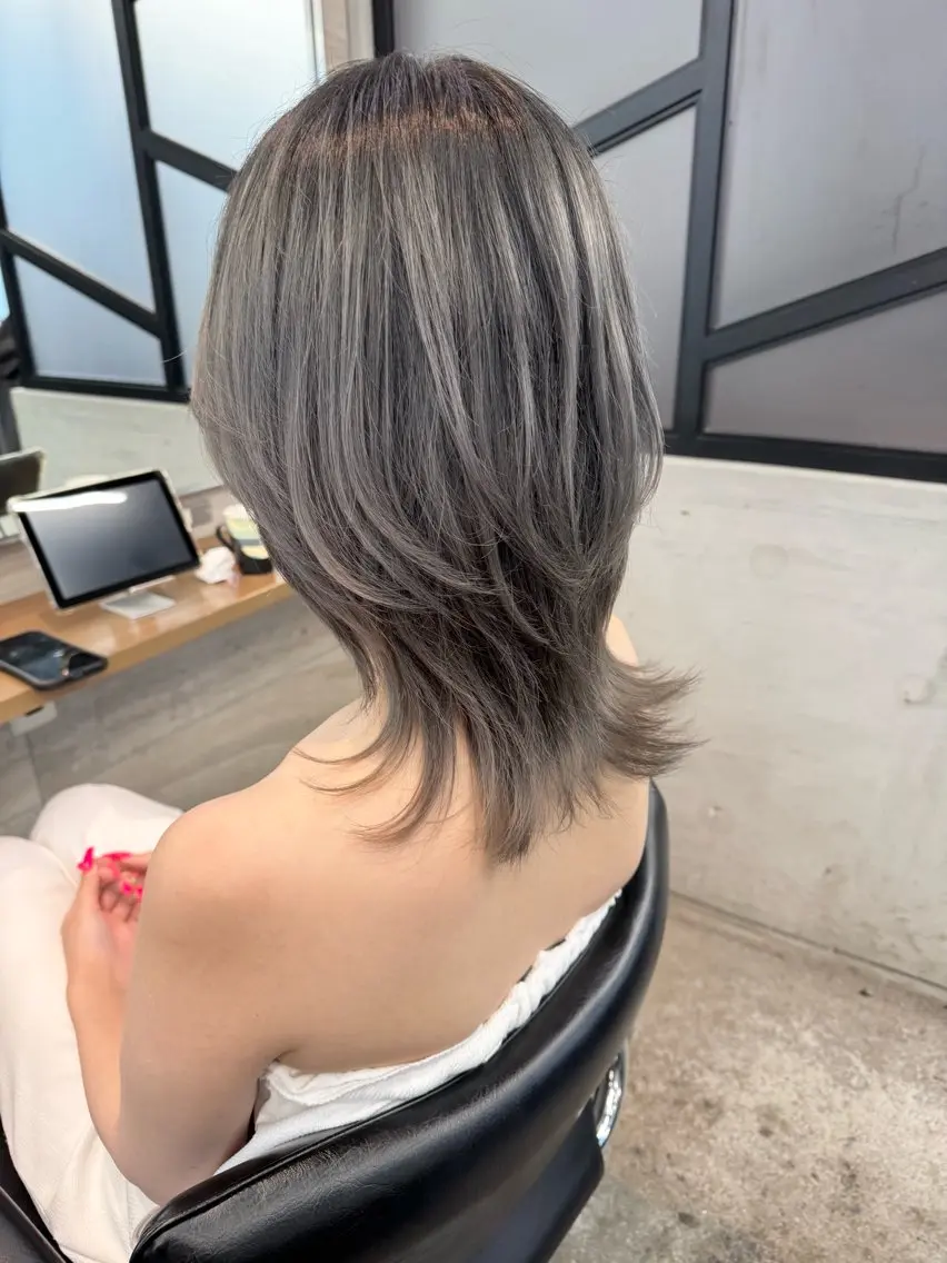ミディアム カラー 髪質改善&艶カラー Zina💋池袋のヘアスタイル