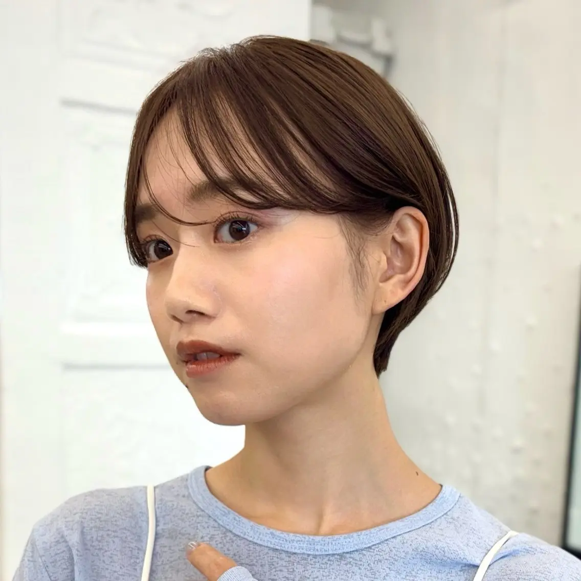 ショート カラー 丸みショート ショートヘア 顔まわり🥨レイヤー /透明感/水口舞奈のヘアスタイル
