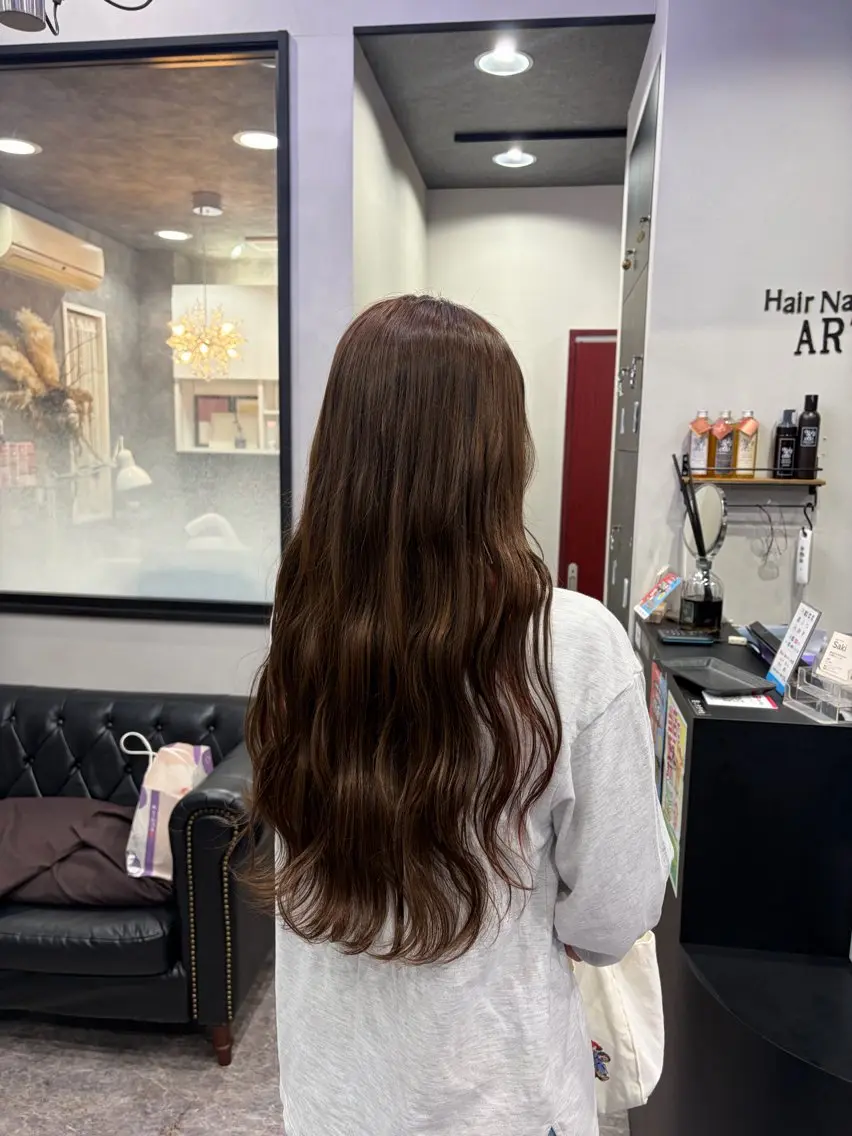 ロング カラー カット ヘアカラー 友滝 真菜美のヘアスタイル