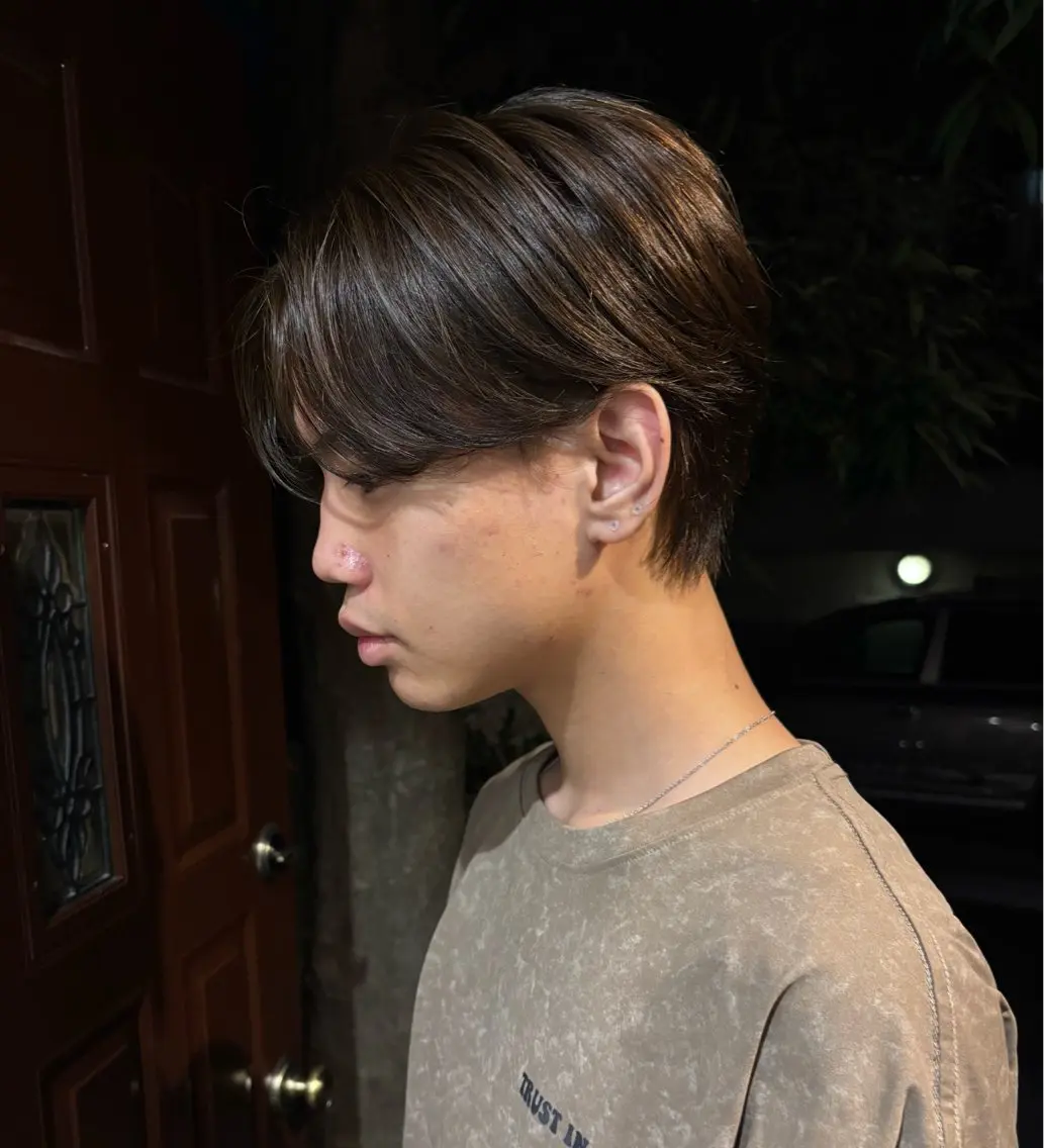 カラー メンズ メンズブリーチ ブリーチ ブラウンカラー ダブルカラー ブリーチなしカラー 管原 空和のヘアスタイル