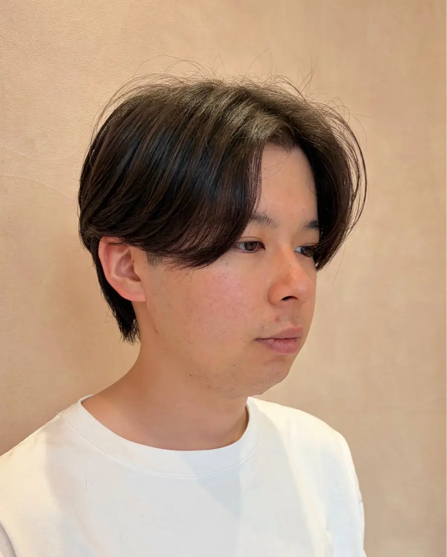 メンズ センターパート メンズウルフカット ウルフカット 堂薗 悠杜のヘアスタイル