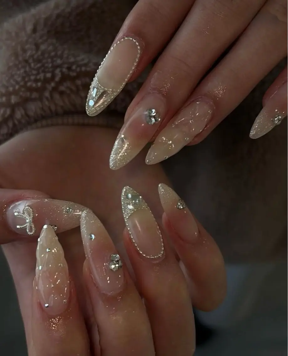 ネイル アートネイル ジェルネイル ガーリー キラキラネイル Nihonthy Nail 新宿のネイルデザイン