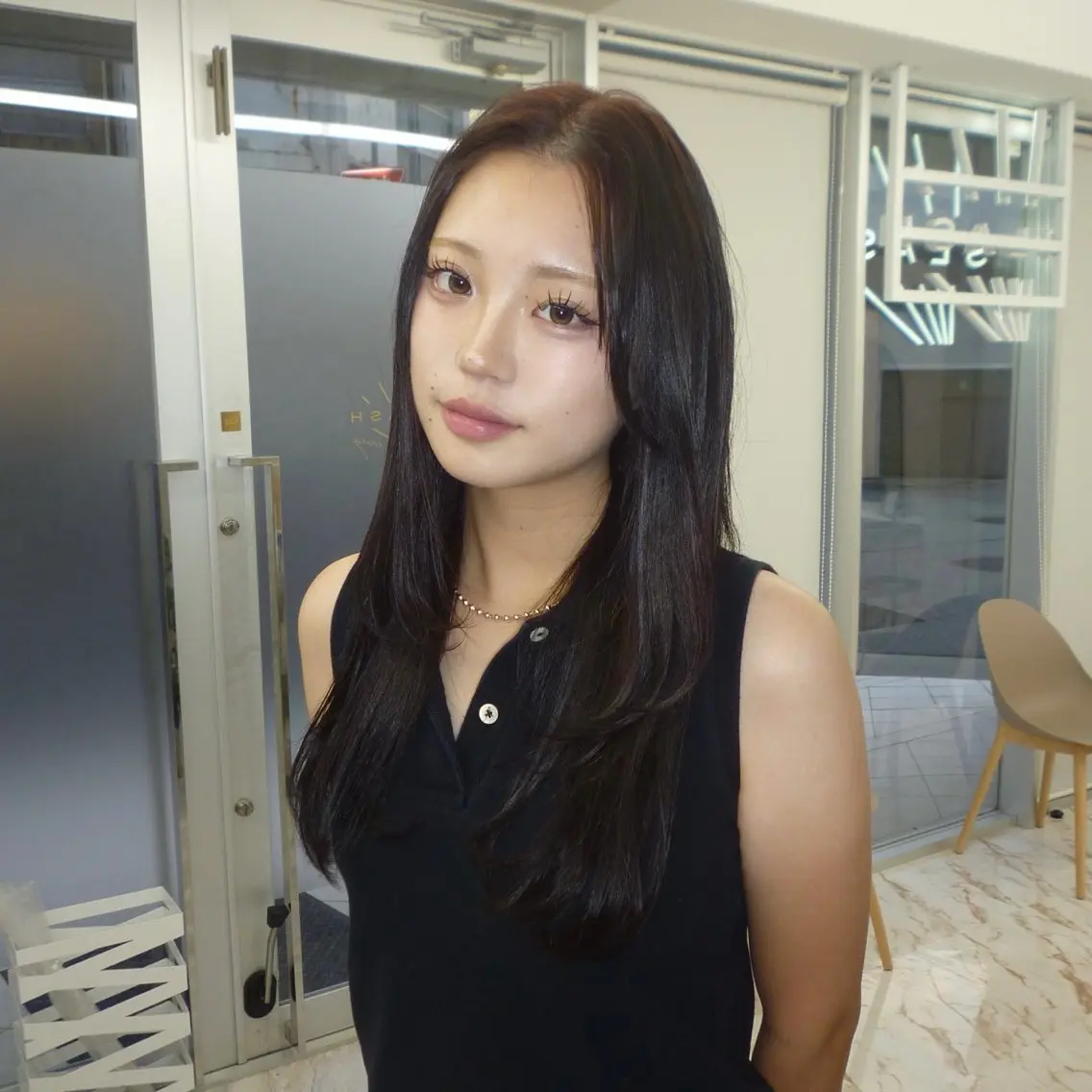 セミロング カット ヘアカラー トリートメント SLASHスラッシュ 片野さくらのヘアスタイル