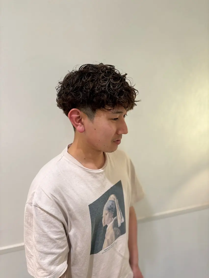 パーマ メンズ カット パーマ 谷 健吾のヘアスタイル