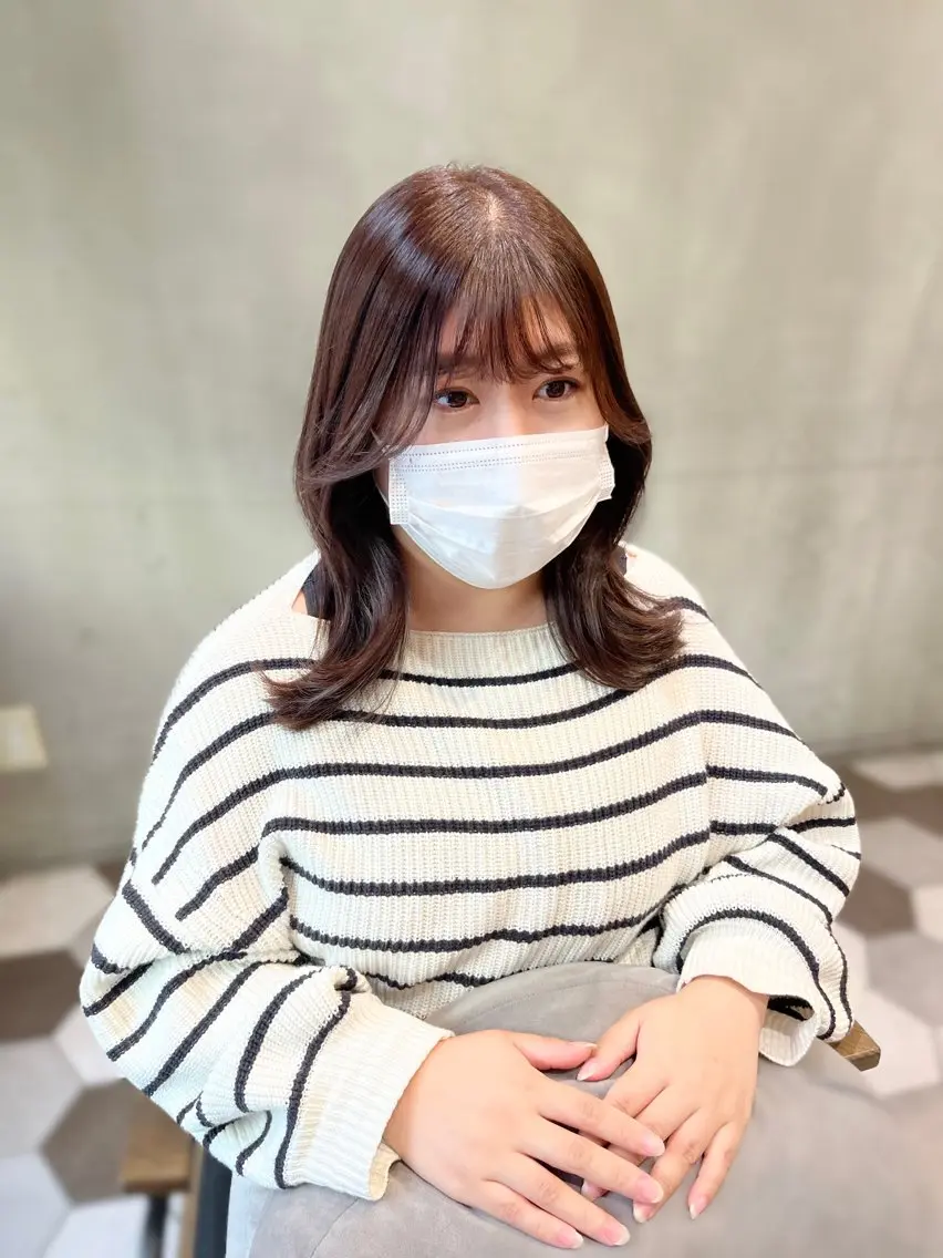 カラー ヘアアレンジ ブラウンカラー 似合わせ顔まわり カット💛森尾真由美のヘアスタイル