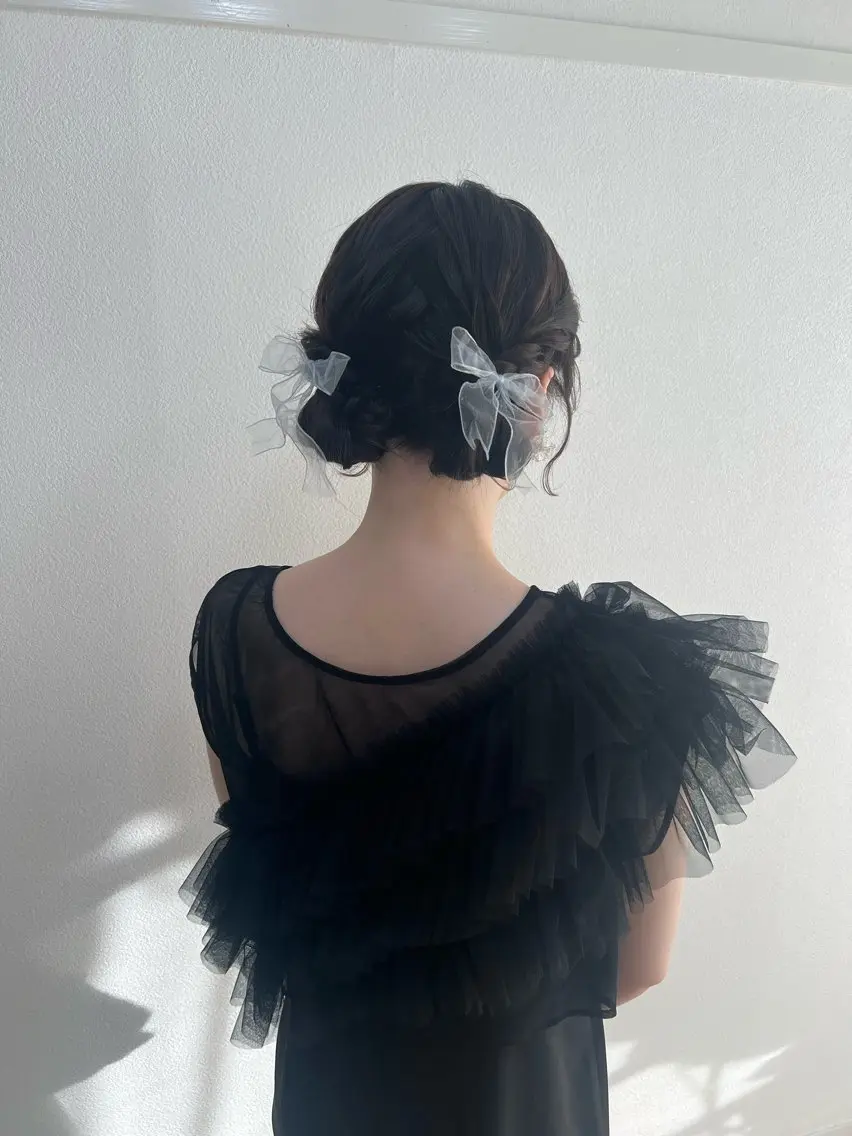 ロング ヘアアレンジ お団子ヘア 大羅 海比のヘアスタイル