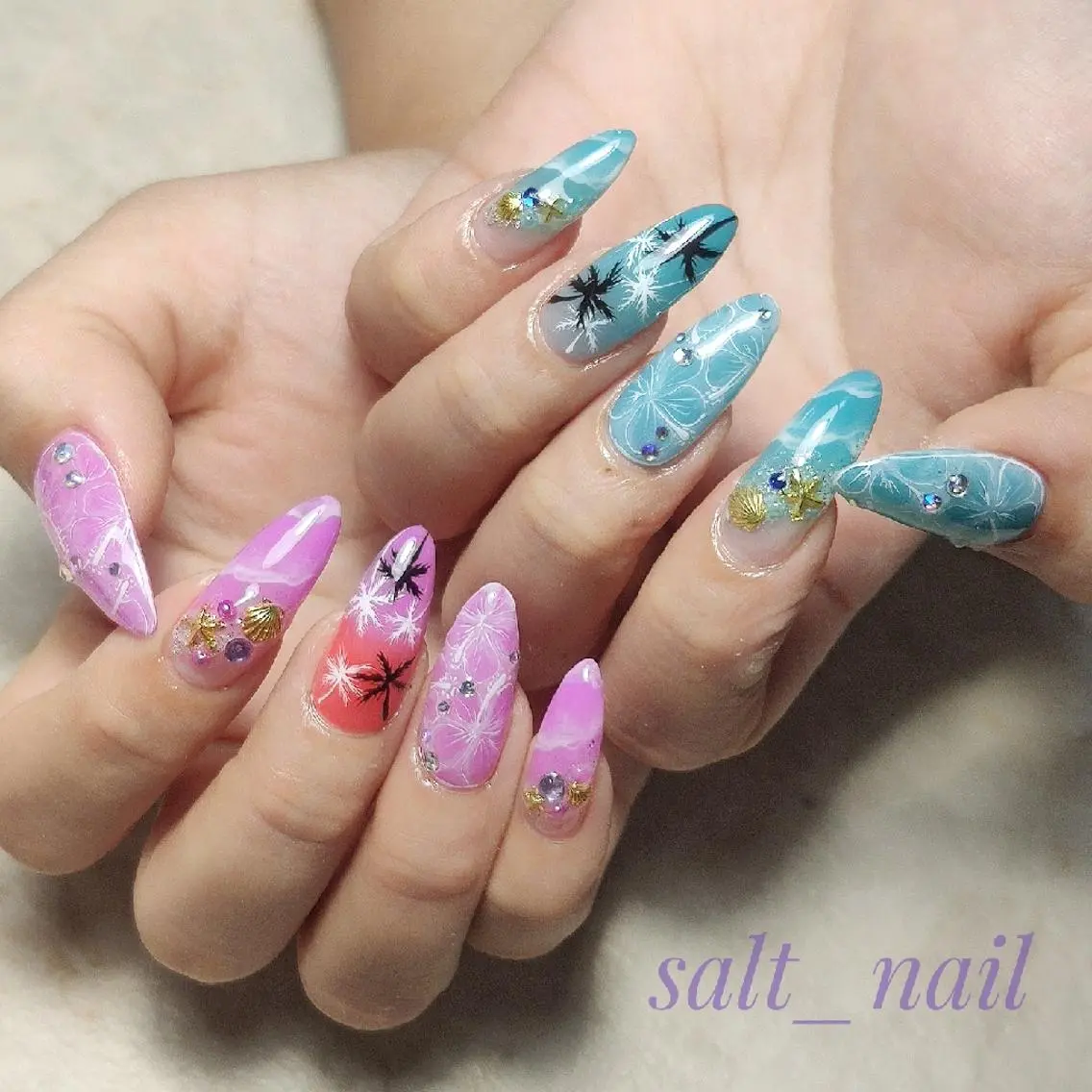 ネイル 夏ネイル 個人サロン saltnailのネイルデザイン