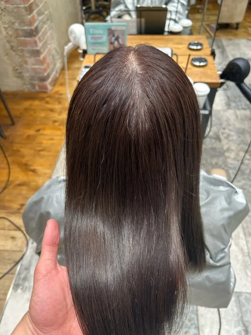 ロング カラー ヘアカラー トリートメント ヘッドスパ 透明感カラー 大工廻あすやのヘアスタイル