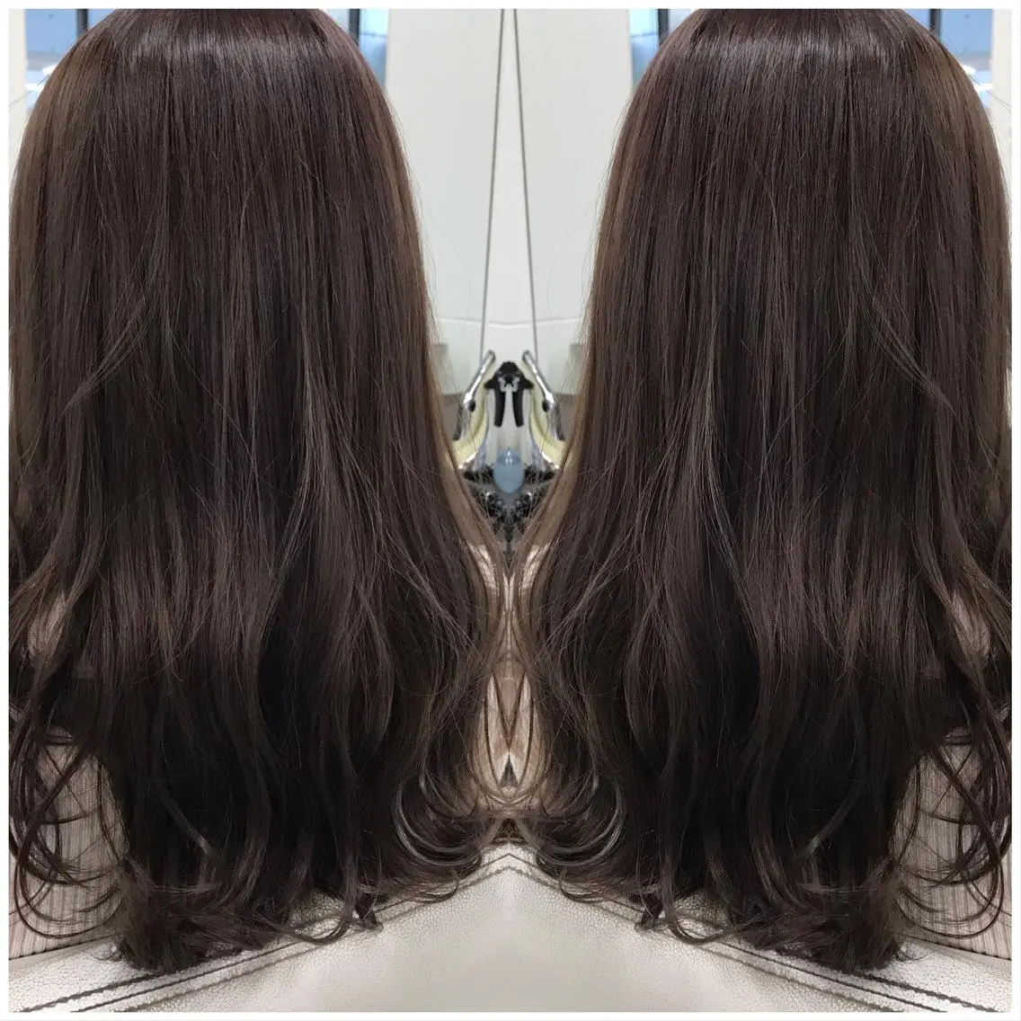 ロング カラー ブリーチ 透明感カラー グレージュ ラベンダーカラー ラベンダーグレージュ カット ヘアカラー トリートメント ハタケヤマヨシキ ／BOOTHのヘアスタイル