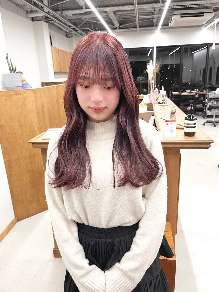 ロング カラー ヘアアレンジ ブリーチ ダブルカラー ブリーチなしカラー ena/ブリーチなし 透明感・レイヤー🎀のヘアスタイル