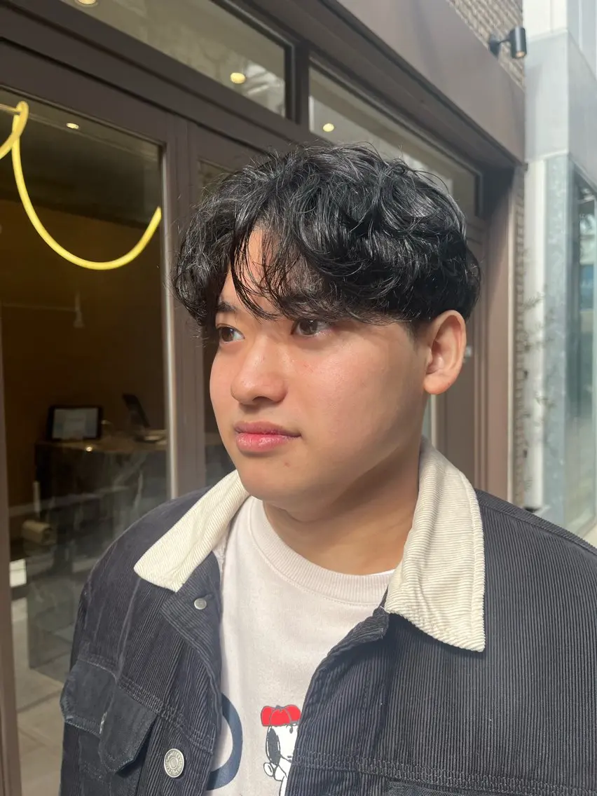 パーマ メンズ メンズパーマ シャドーパーマ ユウ 二子玉川駅 半個室サロンのヘアスタイル