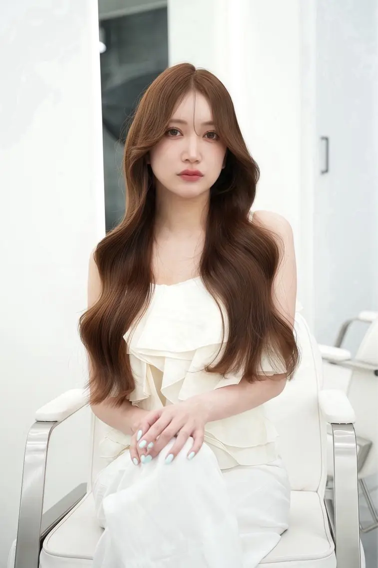 ロング カラー ヘアアレンジ ヘアカラー 韓国艶カラー🇰🇷 EWA💙のヘアスタイル