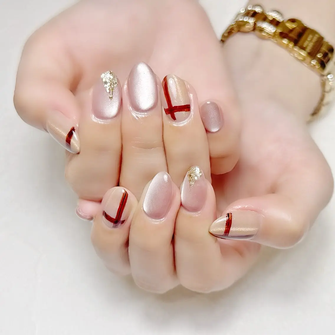 ネイル マグネットネイル オフィスネイル ワンカラーネイル 春ネイル rouse nail RISATOのネイルデザイン