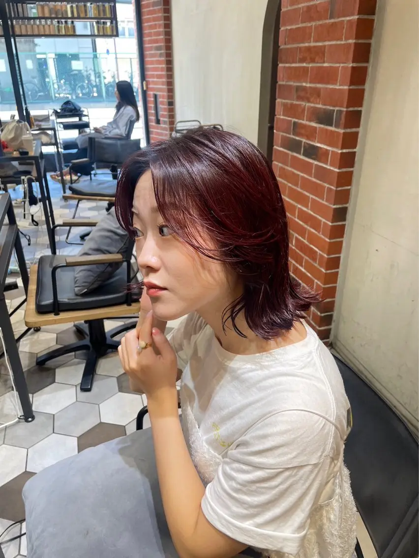 カラー ヘアアレンジ 似合わせ顔まわり カット💛森尾真由美のヘアスタイル