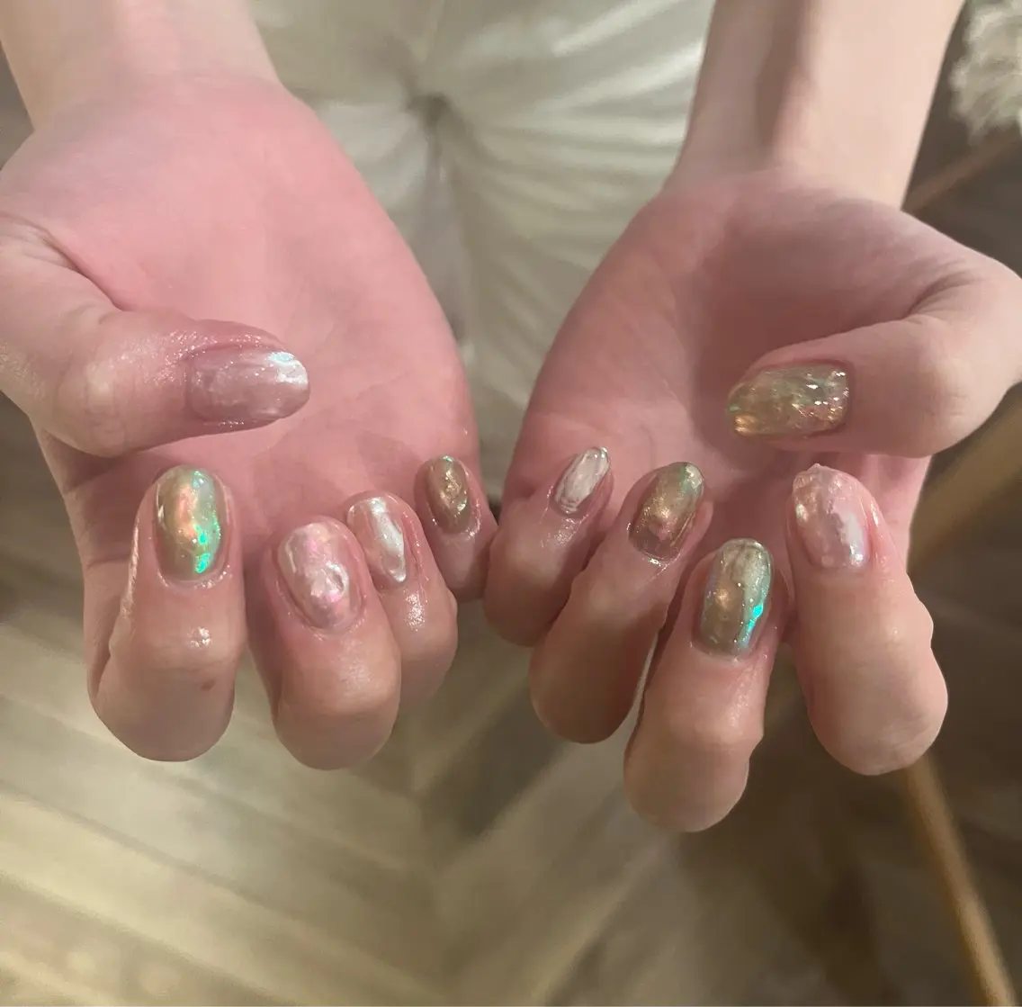 ネイル 桜ネイル ニュアンスネイル ぷっくりネイル 春ネイル ハンドネイル ハルカ (AT.1011)のネイルデザイン