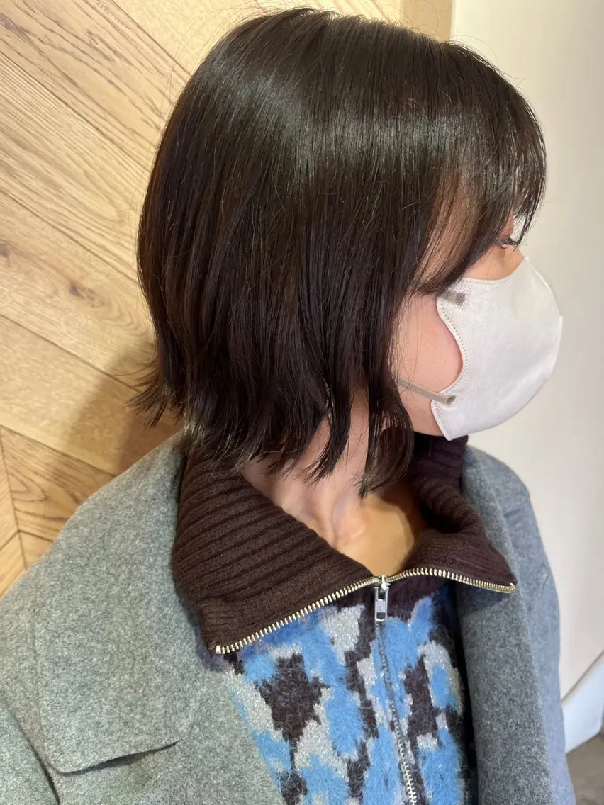 ショート カラー アッシュ アッシュグレー アッシュグレージュ グレージュ ボブ カット ヘアカラー FERIA あべの yumeho🍭のヘアスタイル