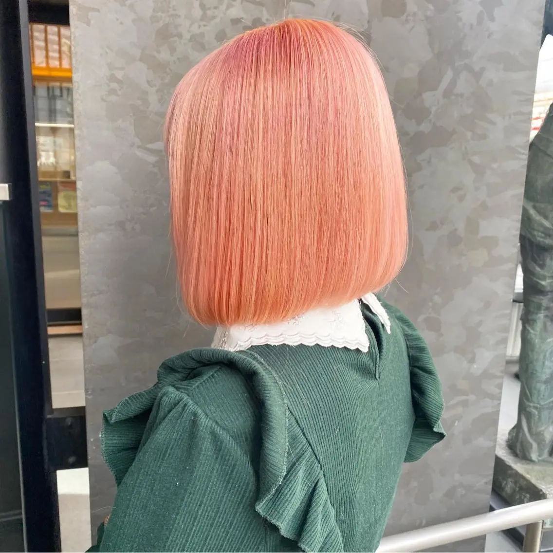 ミディアム カラー ワンレンボブ ショートボブ ベージュカラー ボブ 髪質改善 🌿レイヤー/ブリー チ/🌿JINのヘアスタイル