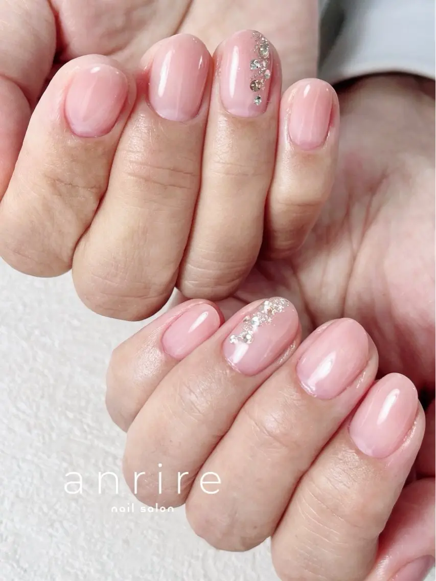 ネイル アートネイル グラデーション キラキラネイル 春ネイル nailsalon anrireのネイルデザイン