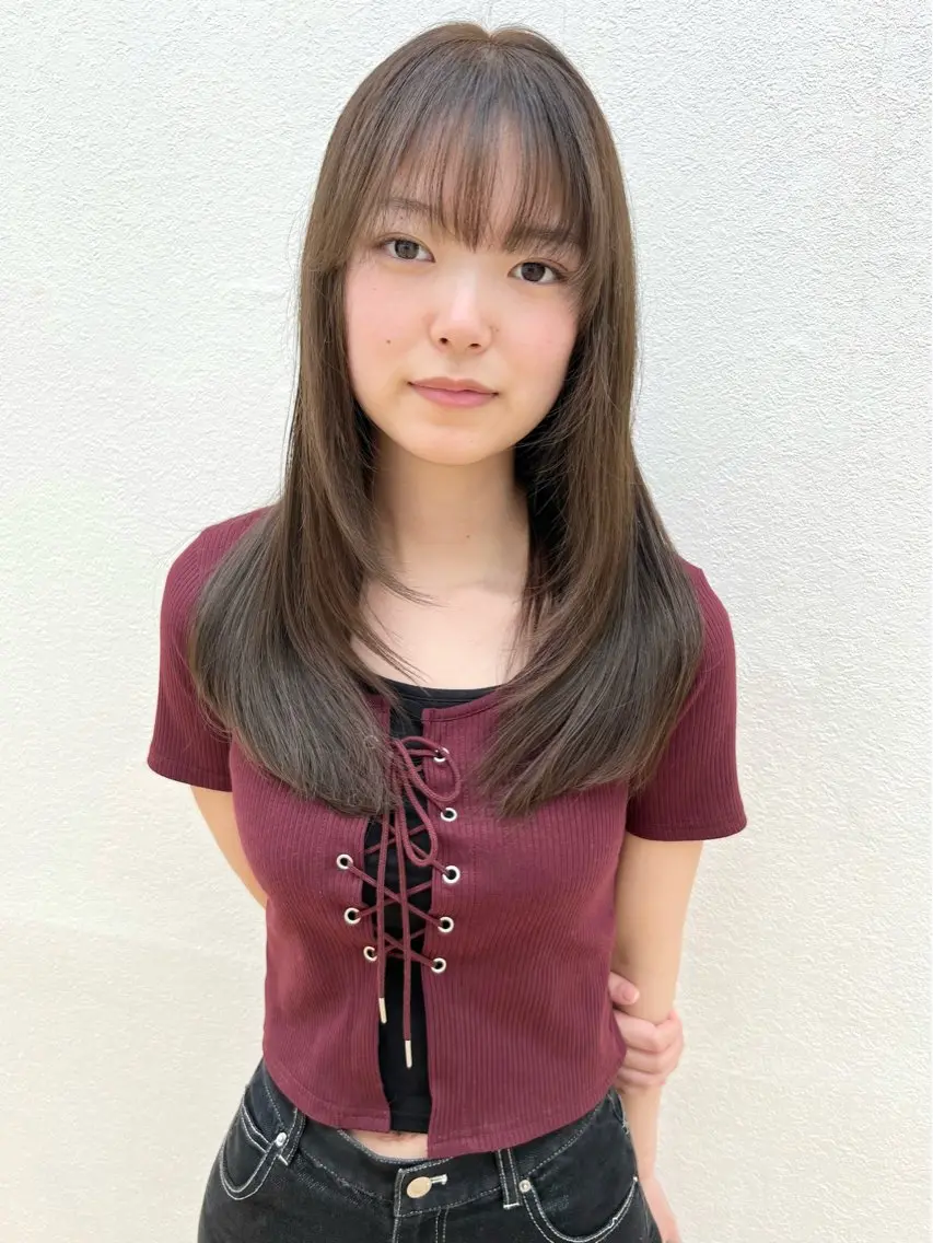 セミロング カット たけなか ゆいのヘアスタイル