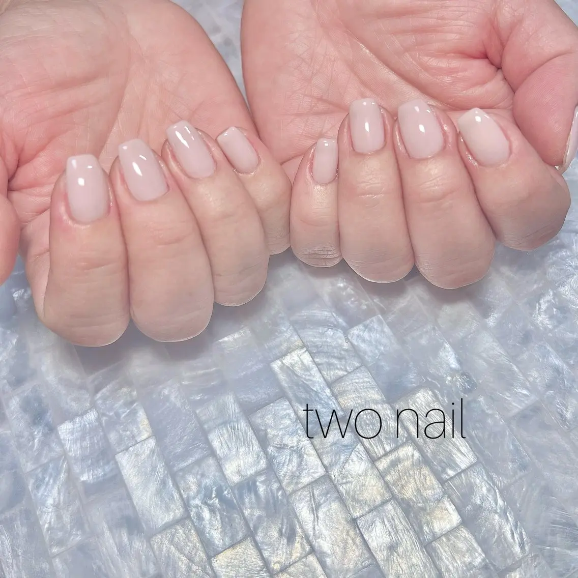 ネイル ネイルチップ ホワイト ハンドネイル two nailのネイルデザイン