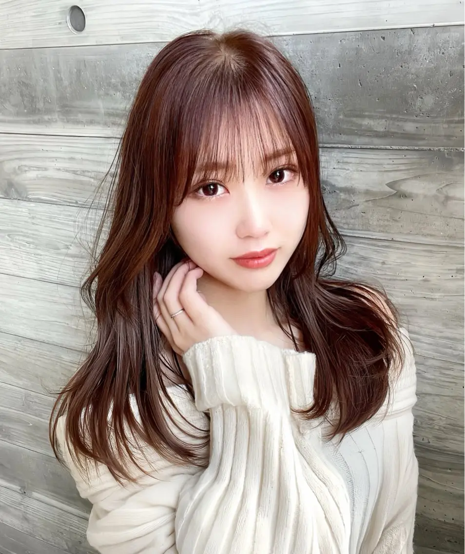 💓【 整形級の小顔テク 】💓顔まわりカット+ 全体カラー +トリートメント⚠️ブリーチ追加は注意事項必読の写真