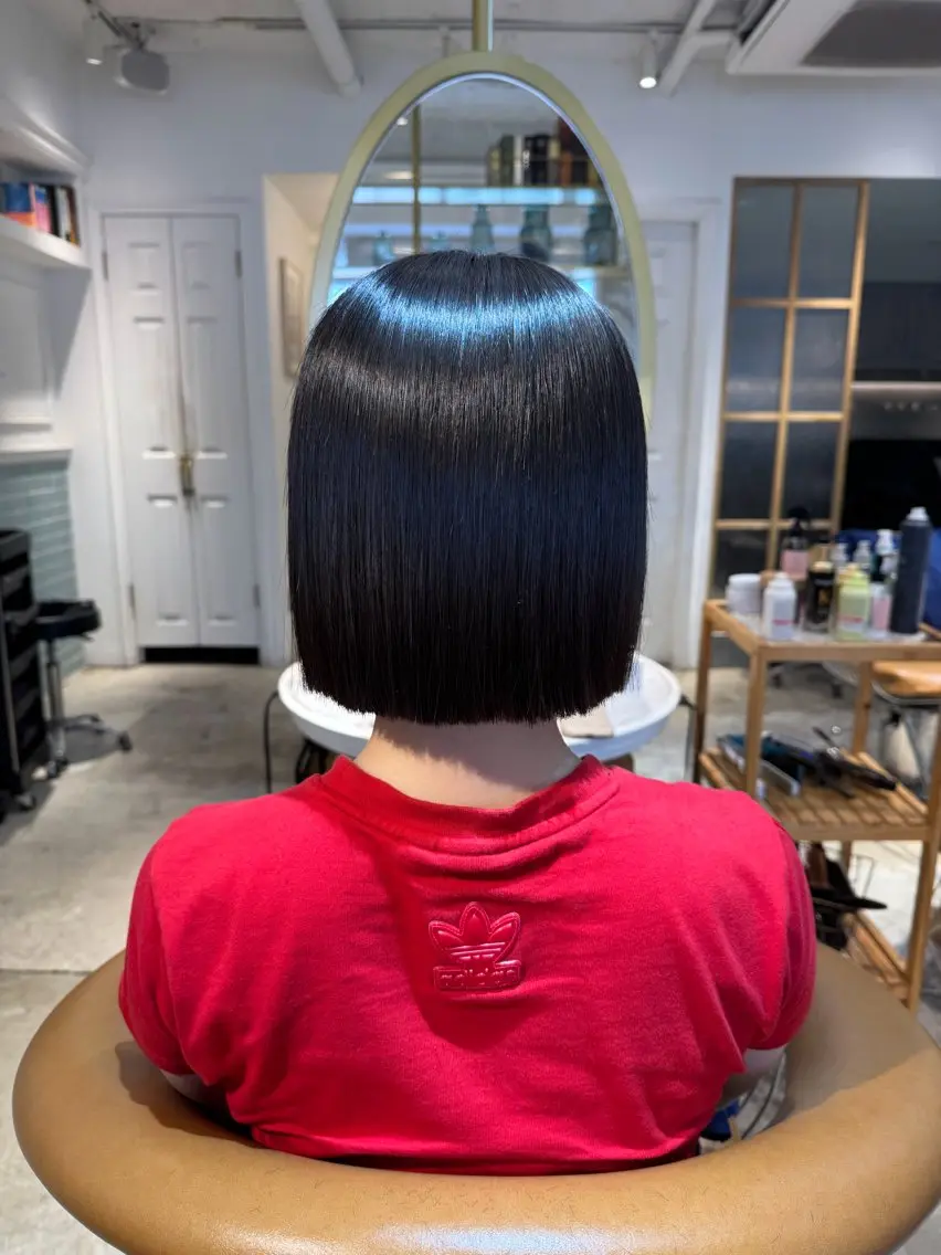 ミディアム 髪質改善 縮毛矯正 カット 縮毛矯正 トリートメント ヘアセット 髪質改善/ボブ /韓国/erikoのヘアスタイル