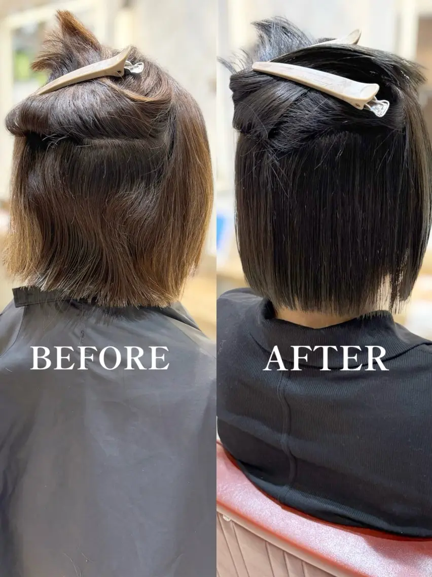 ミディアム カット ヘアカラー 縮毛矯正 トリートメント ヘッドスパ ヘアセット あやか 白髪ぼかしハイライトのヘアスタイル