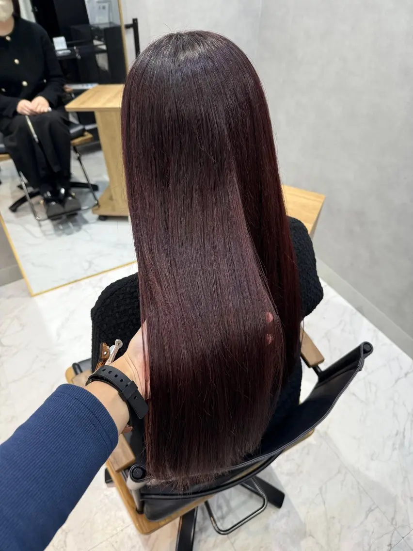 ロング カラー ヘアカラー トリートメント 透明感カラー/パーマ 🌀アオノのヘアスタイル