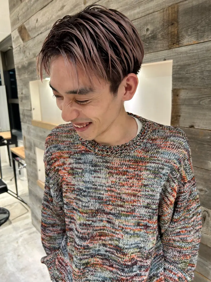 ショート カラー メンズ メンズブリーチ ブリーチ ショートヘア カット ヘアカラー トリートメント 村上雅人 ナチュラルモードのヘアスタイル