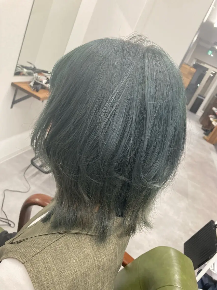 ミディアム カラー ボブ カット ヘアカラー SHAFT Ieiriのヘアスタイル
