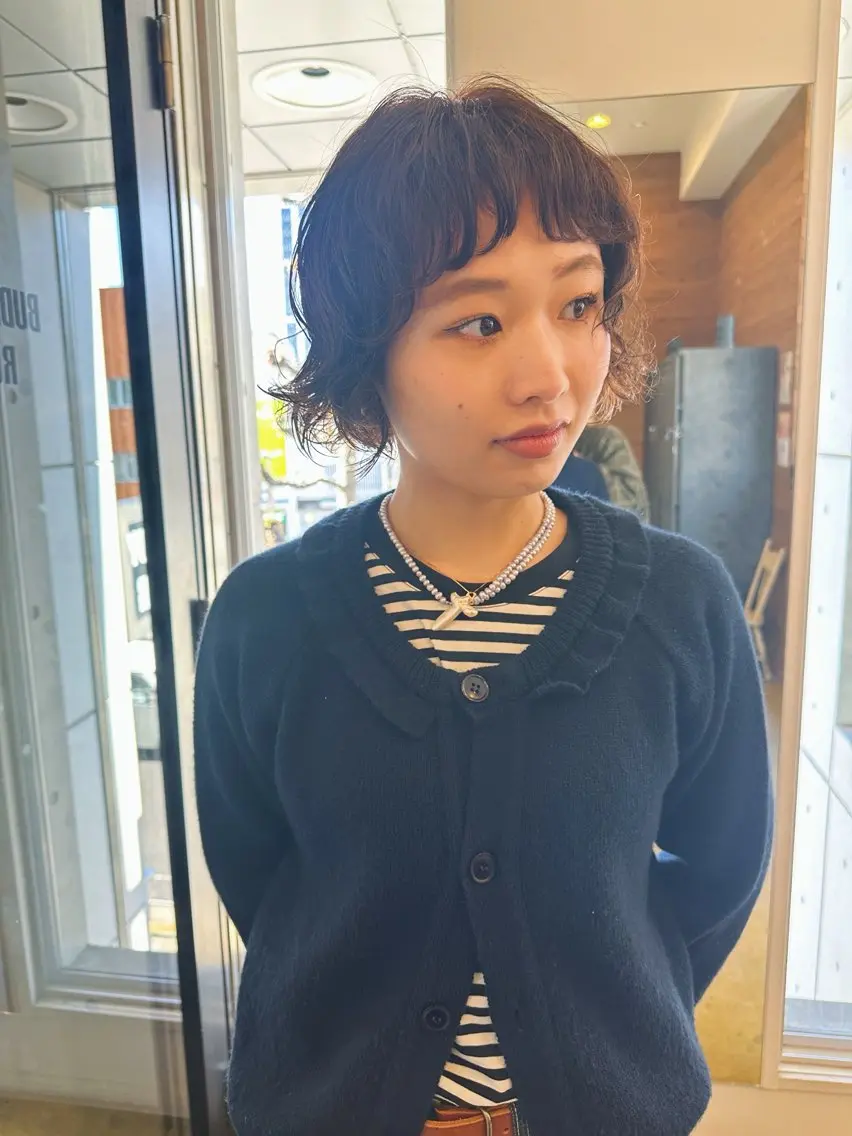 ミディアム パーマ ミディアムパーマ ニュアンスパーマ カット ヘアカラー 🌈村松滉太髪質改善 レイヤーカット🌈のヘアスタイル