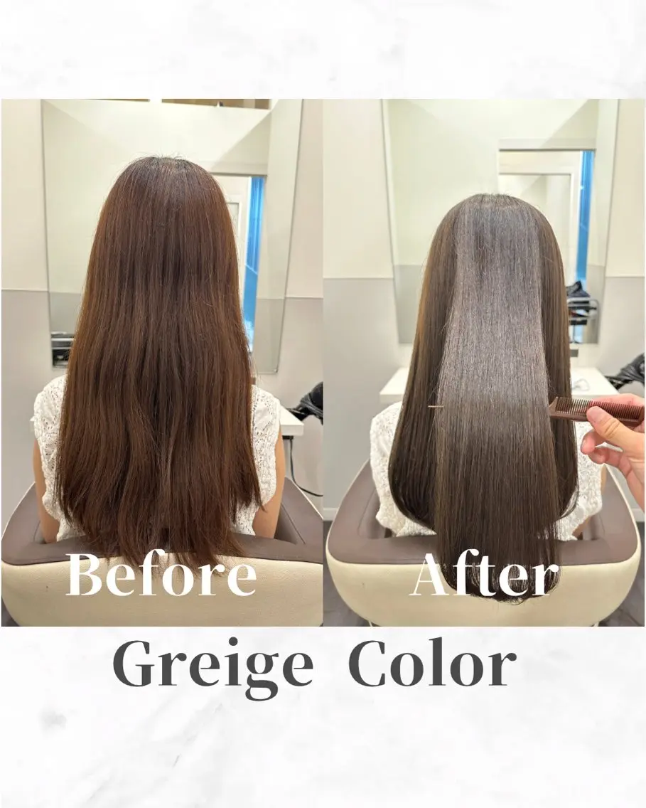 ロング カラー ベージュカラー 透明感カラー グレージュ ミルクティーベージュ ミルクティーグレージュ カット ヘアカラー トリートメント 【美髪矯正 /髪質改善】RINのヘアスタイル