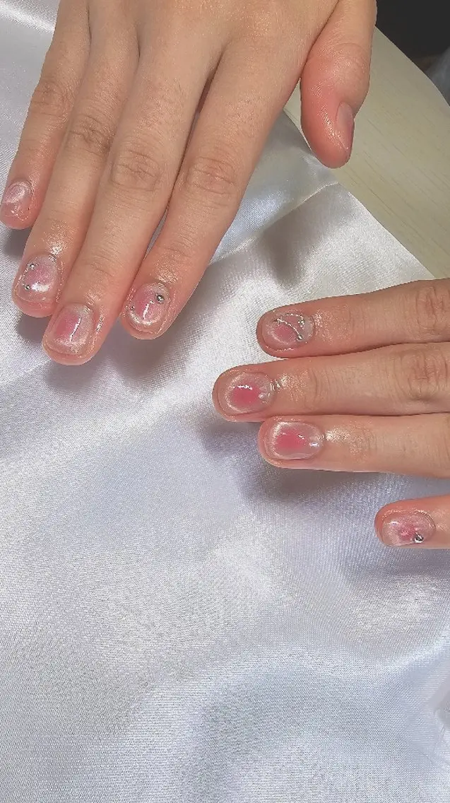 ネイル チークネイル フレンチネイル マグネットネイル マグネットフレンチ Viva Nail 堺区自宅ネイルサロンのネイルデザイン