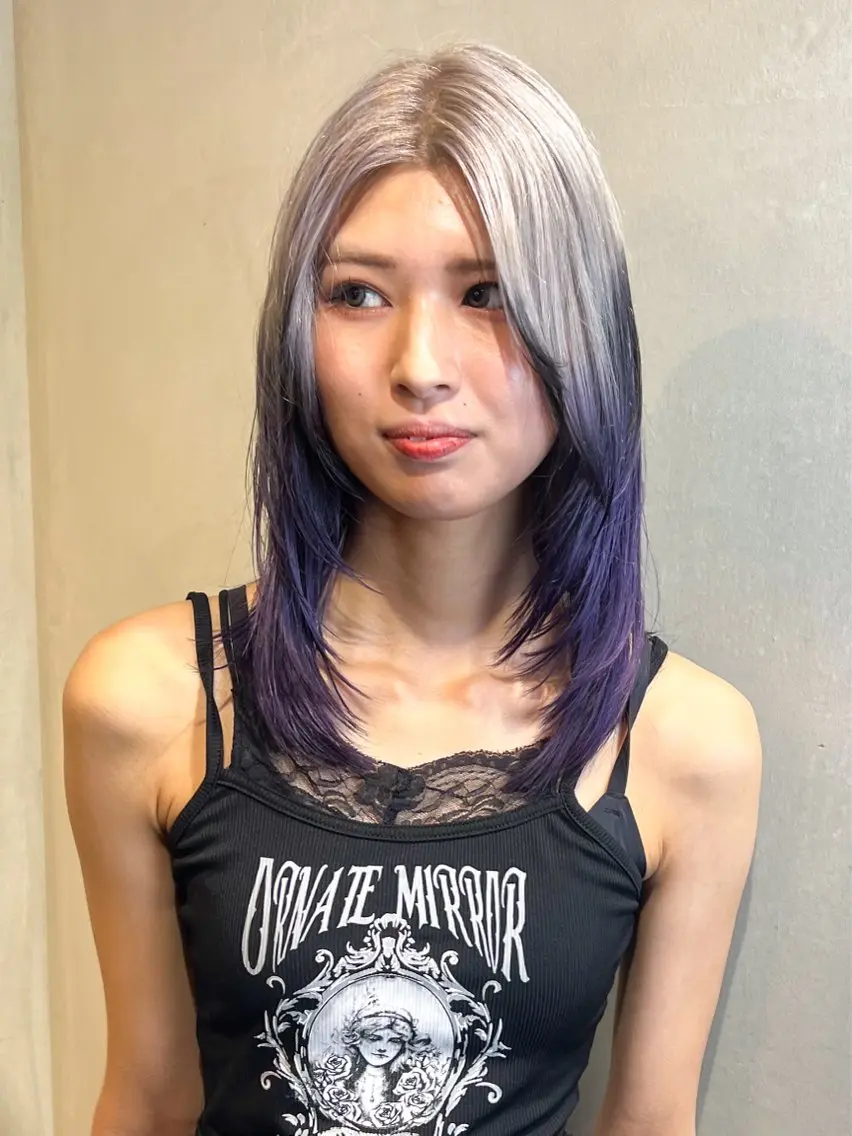 セミロング カラー ヘアカラー Aya/四条烏丸/ 酸性ストレートのヘアスタイル