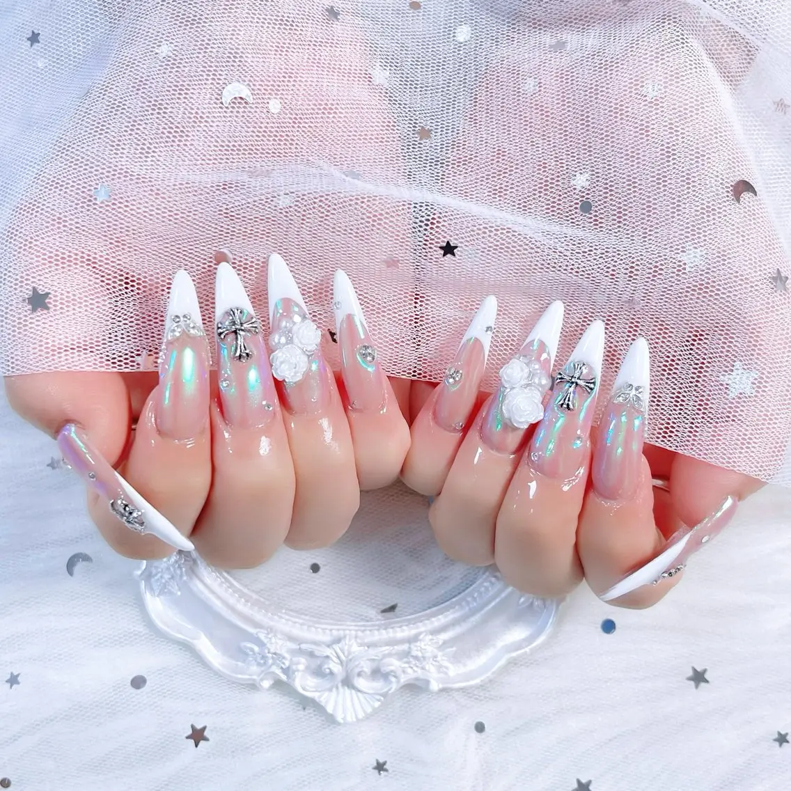ネイル チークネイル 長さ出し フレンチネイル ジェルネイル グラデーション ハンドネイル THANHTHANH NAILのネイルデザイン