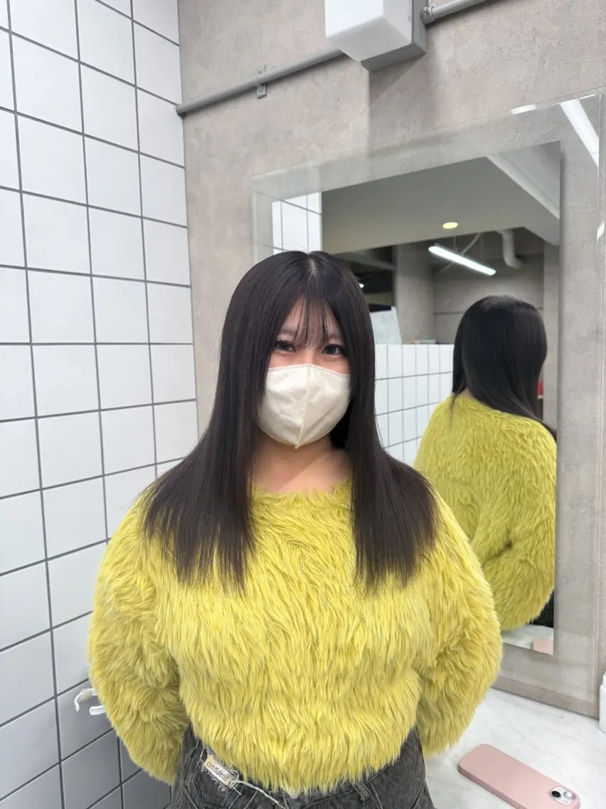セミロング カラー ヘアアレンジ Over hair_ misakiのヘアスタイル