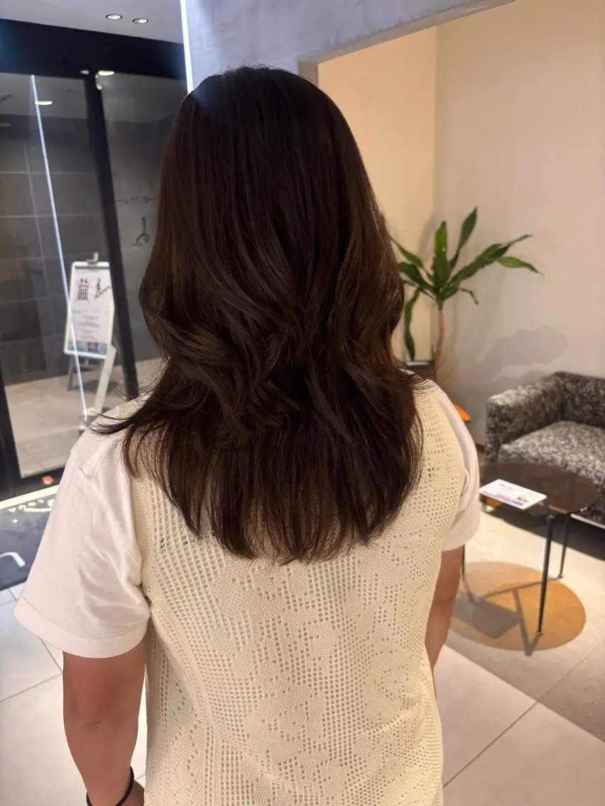 セミロング カラー 透明感カラー 髪質改善 レイヤーカット 似合わせカット カット ヘアカラー トリートメント RABU 髪質改善/ 縮毛矯正/名古屋伏見のヘアスタイル