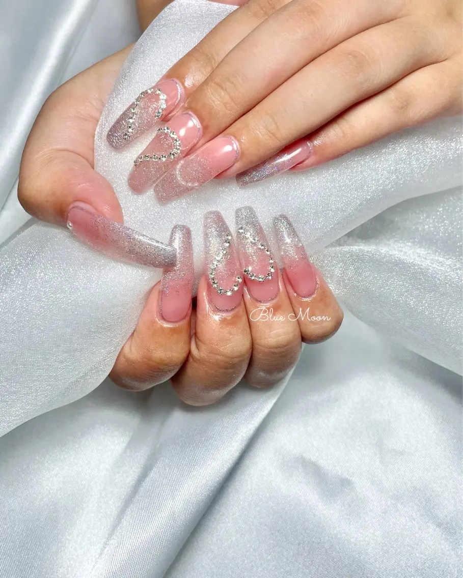ネイル ラメ(グリッター) ストーンネイル ハンドネイル ハンドケア nail salon Blue Moonのネイルデザイン